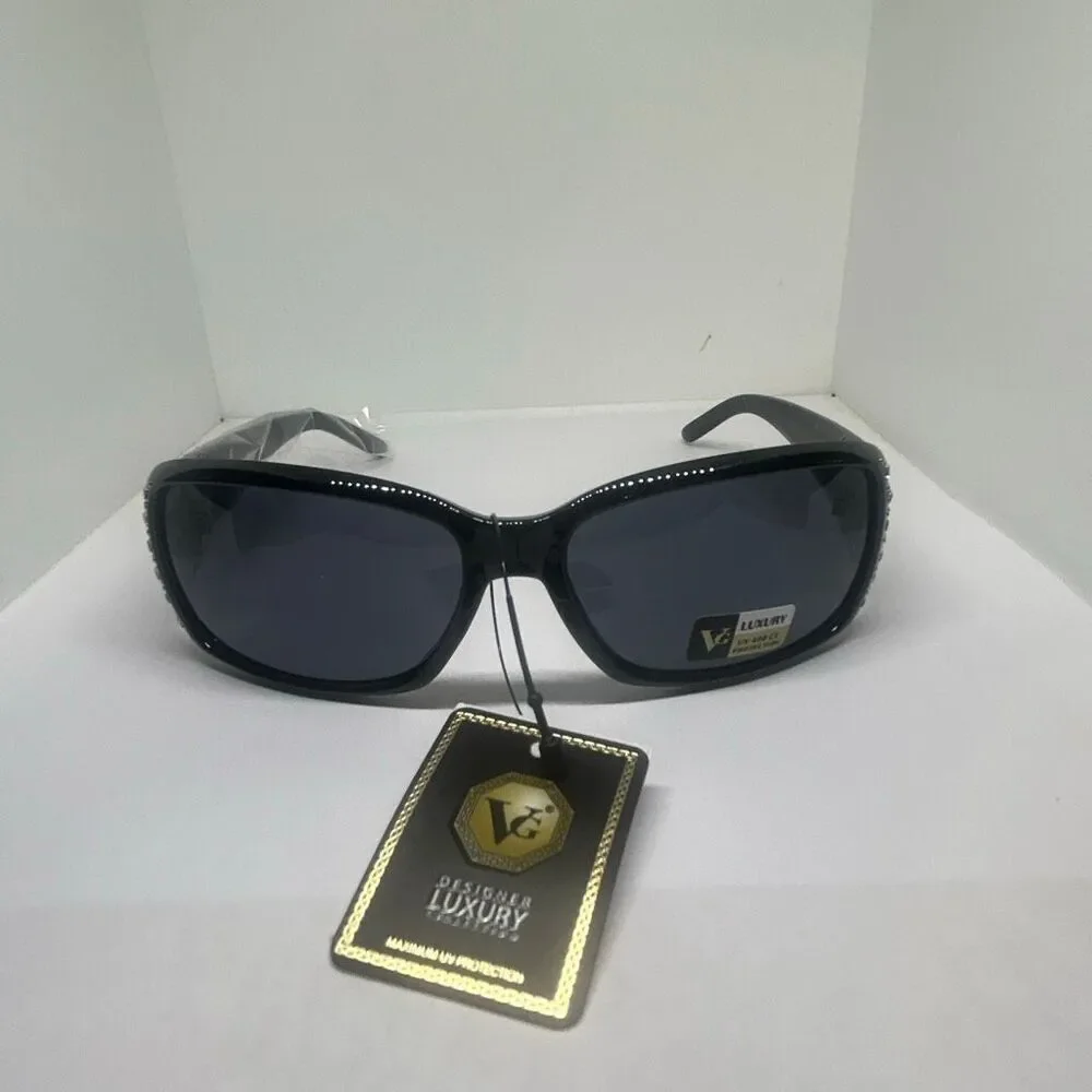 VG Designer Luxury Sunglasses Rhinestone Accent UV400 Protection